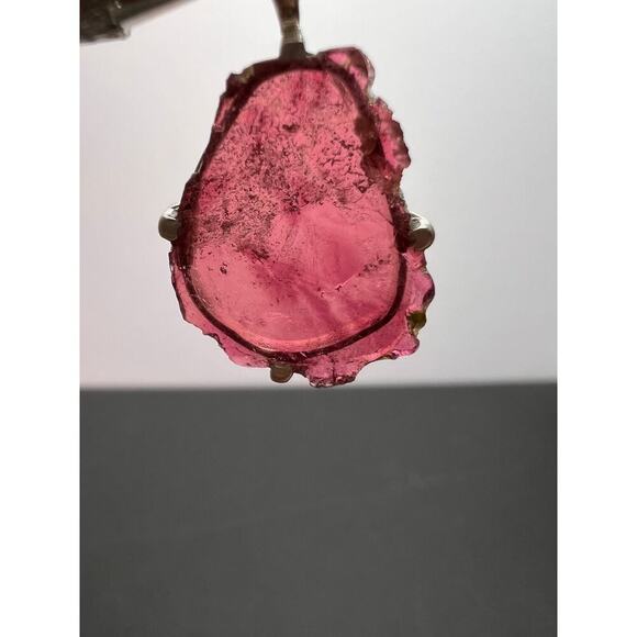 NEW Pink tourmaline sterling silver pendant 2.16 grams - Picture 9 of 10